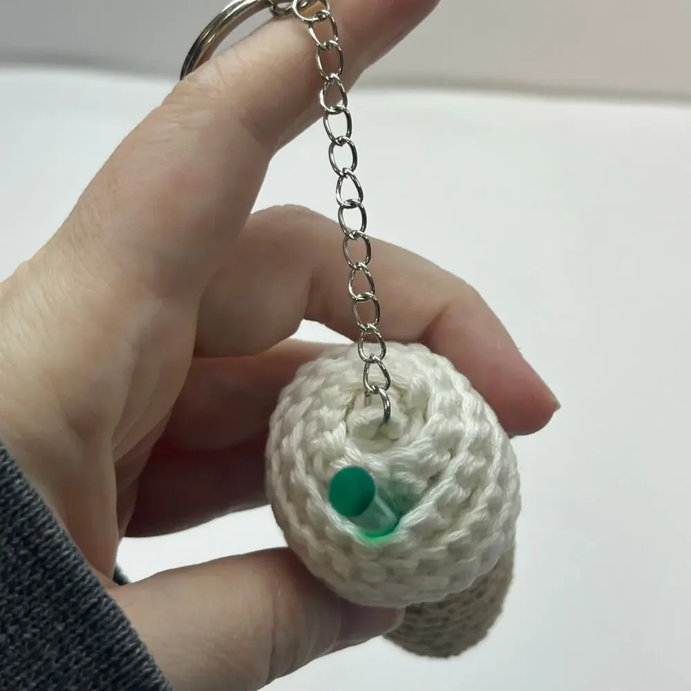 handmade crochet coffee frappuccino cup‎ plush keychain barista gift latte